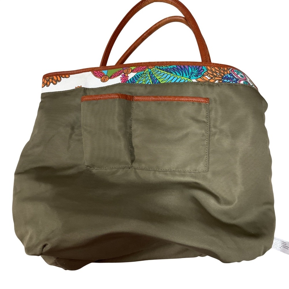 Trina Turk Women's Floral Printed Canvas Leather Trim Resort Sachet Bag One Size - Picture 12 of 15